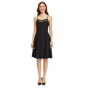 Xhilaration Black & White Polka Dot Spaghetti Strap High Low Hem Dress l Size M